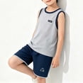 thumbnail image 5 of Amidoa Girls Summer Outfits 2 Piece Short Sleeve T Shirt Solid Color Cute Top and Casual Shorts Kids Clothing Sets,Gray Size 3, 5 of 9
