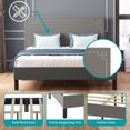 thumbnail image 3 of ZAFLY Cal King Platform Bed Frame Upholstered Velvet Backrest,Adjustable Tufting Headboard Bed Frame with Solid Wood Slats Easy Assembly（Light Grey）, 3 of 9