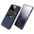 thumbnail image 1 of For Xiaomi 14 Hard PC + Cloth Mobile Phone Case Shockproof Cover with Dual Card Holder, 1 of 5