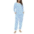 thumbnail image 2 of Vetsdori Womens Pockets Pajamas Sets Fleece Nightwear Loungewear , Long Sleeved Tops and Pants Pajamas for Women PJS, 2 of 6