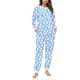 thumbnail image 2 of Conjunto de top y pantalones de poliéster con bolsillos largos y estampado de cuello redondo informal para mujer, 2 of 6