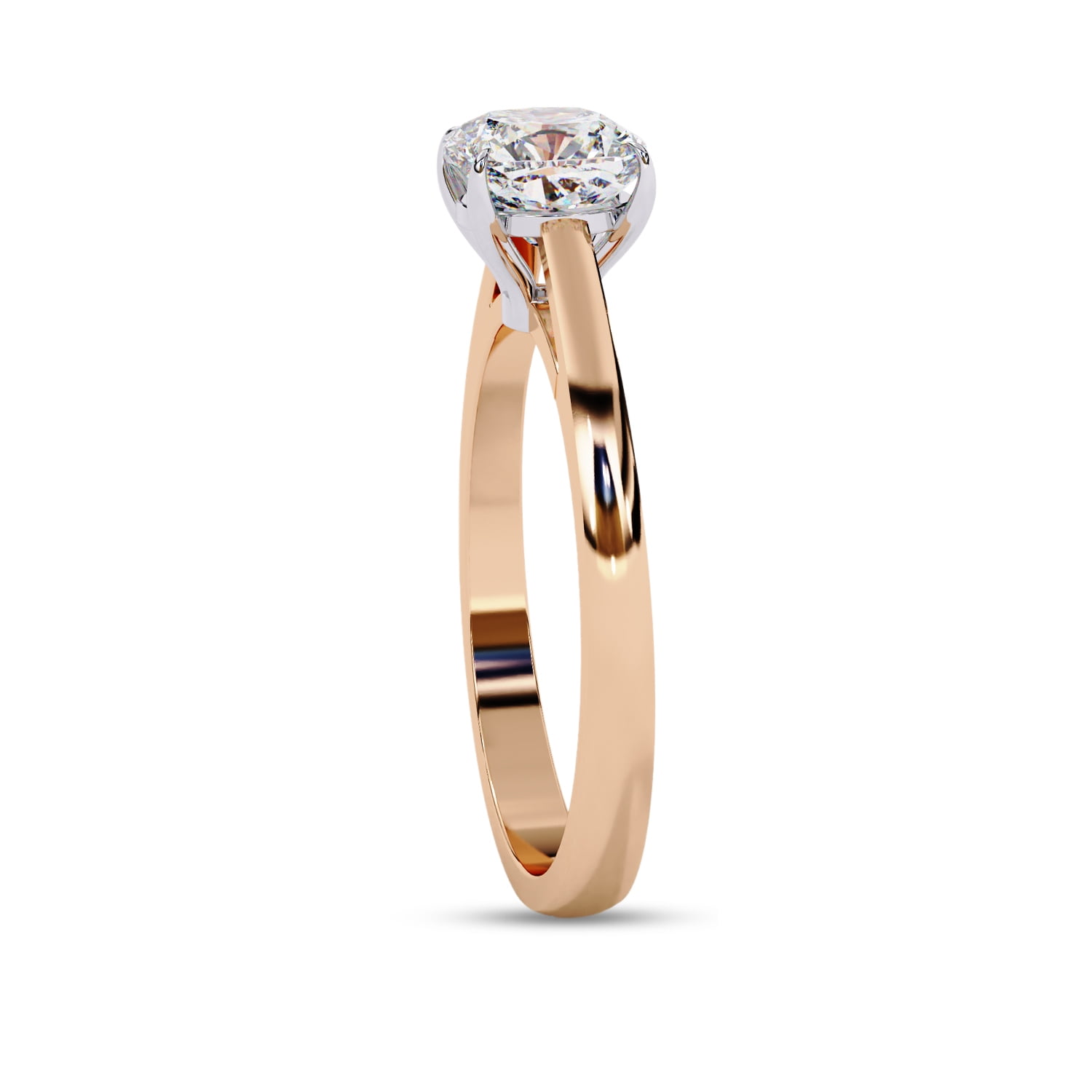 Solitaire Wedding Engagement Ring for Women | Center 6.5MM Cushion Cut Lab Created Moissanite Promise Rings in 10K Solid Rose Gold Jewelry Gift for Her, Ring Size 6
