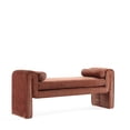 thumbnail image 6 of JERFIT Chenille Upholstered Accent Bench with Pillows, Fully Assembled Sofa Bench for Living Room, Bedroom, Entryway, Terracotta, 6 of 9