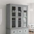 thumbnail image 1 of vidaXL Cabinet with Glass Doors BODO Grey Solid Wood Pine, 1 of 5