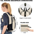 thumbnail image 4 of 15L Unisex Foldable & Packable Hiking Backpack - Lightweight Durable Daypack with Quick-Access Phone Pocket, Compact Design for Travel,Camping & Outdoor Adventures, 4 of 7