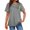 Light Gray, variant on Women's Loose Comfortable Casual Fashion Plant Flower Print Round Neck Short Sleeve Shirt Top, Breathable and Stylish for Summer, Lightweight Blouse with Relaxed Fit ,Light Gray M