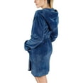 thumbnail image 3 of Cqxid525 Women's Lightweight Robe Women Winter Coat Jacket Plush Shawl Fluffy Bathrobe Home Clothes Long Sleeved Robe Hooded Soft Coat Soft Lightweight Blue 1PC, 3 of 8
