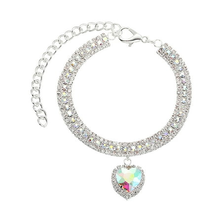 Leozcaa Dog Diamond Necklace Jewelry for Small Dogs Puppy - Bling Rhinestones Cat Wedding Collar