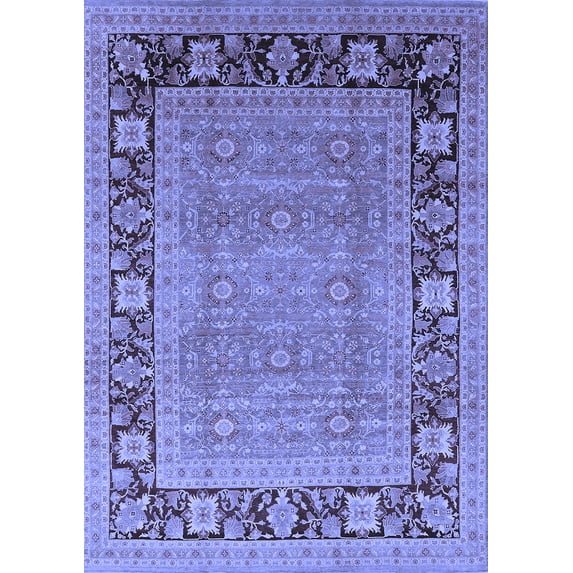 Ahgly Company Indoor Rectangle Oriental Blue Industrial Area Rugs, 7' x 10'