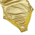 thumbnail image 7 of Sinleey Women's Metallic Liquid Leotard Bodysuit Long Sleeves Gymnastics Dance Costume Gold XL, 7 of 7