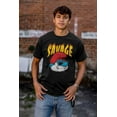 thumbnail image 5 of Cool Papa Smurf Savage Fire Cartoon Men's Graphic T Shirt Tees Brisco Brands S, 5 of 6