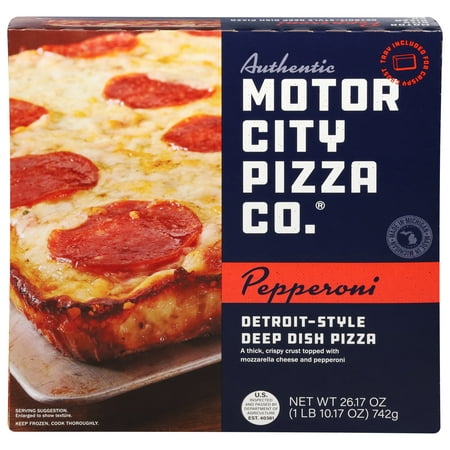 AUTHENTIC MOTOR CITY PIZZA CO. Pepperoni Detroit-Style Pizza,Tomato Sauce,26.17 oz(Frozen)