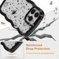 thumbnail image 4 of for iPhone 15 Pro Max Case 6.7 inch,Cute Curly Wave Frame Shape Case with Star Space Pattern, Clear Slim Shockproof Hard PC Bumper Phone Case for iPhone 15 Pro Max, Black, 4 of 15
