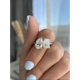 thumbnail image 2 of Toi Et Moi 3.50 Carat Pear & Emerald Lab-Grown Moissanite Diamond, Engagement Ring VVS1 Clarity, Her Wedding Gift Size- (5 - 13) Available, 2 of 2