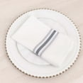 thumbnail image 3 of Efavormart 10 Pack White Spun Polyester Bistro Napkins with Gray Reverse Stripes, Premium Restaurant Quality Cloth Napkins - 18"x22", 3 of 9