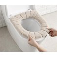 thumbnail image 3 of Hot Sale Comfortable Velvet Coral Bathroom Toilet Seat Cover Winter Toilet Cover Household Closes Mat Seat Case Lid, 3 of 6