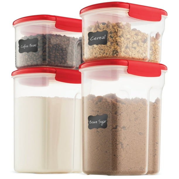 Large 4 Pack Food Storage Containers Set With Airtight Lids BPA Free