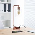 thumbnail image 4 of Simple Designs LD1066-RGD Bronson Antique Style Industrial Iron Lantern Desk Lamp with USB Port & Glass Shade, Rose Gold, 4 of 6