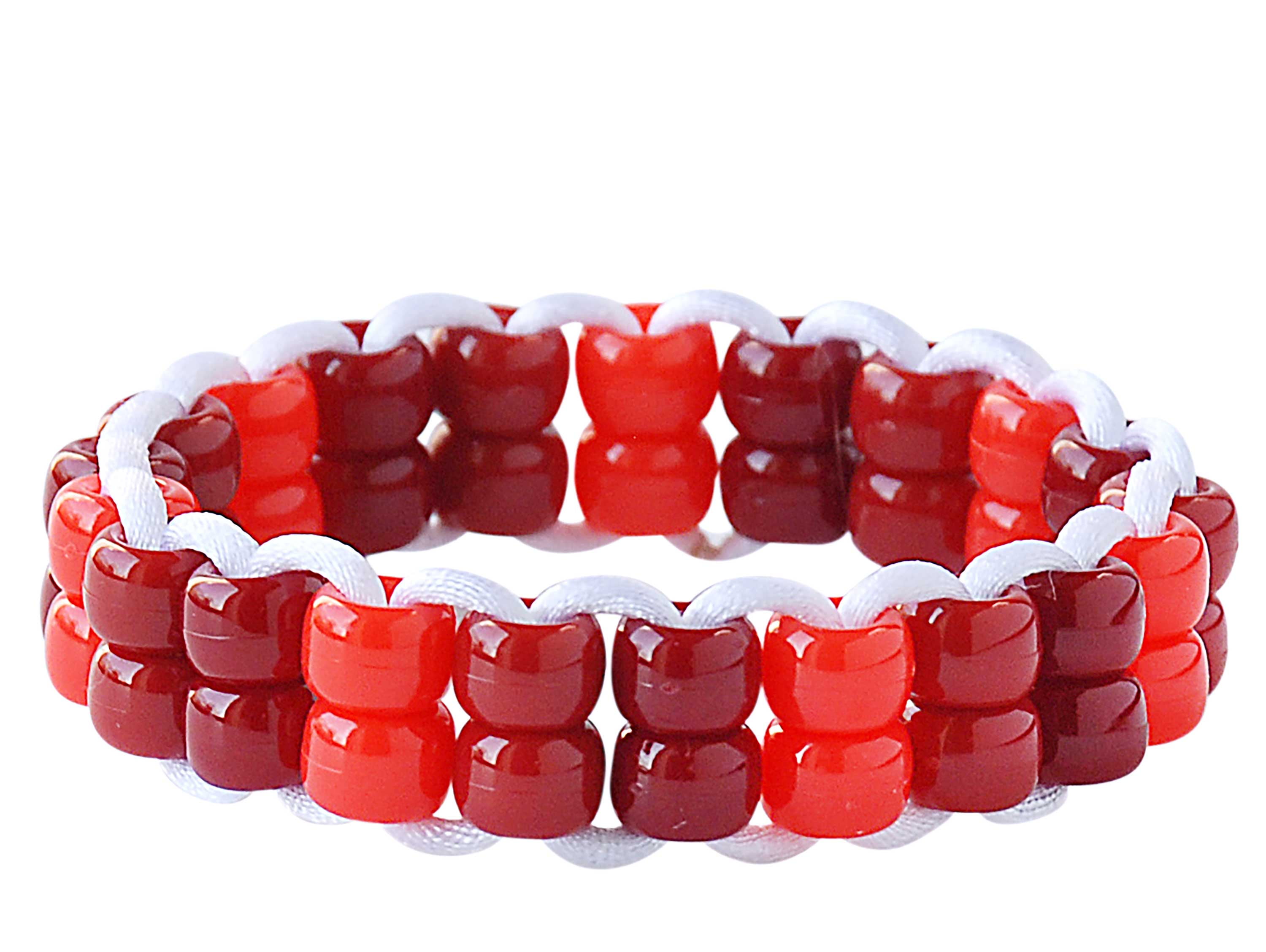 (4 pack) Hello Hobby Pony Bead Mix, Red, 500 Pieces, Plastic Craft Beads for Jewelry Making and DIY Projects