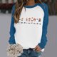 thumbnail image 2 of Gibobby Sudadera sin capucha y ocio Sudadera con estampado navideño para mujer, de cuello Rojoondo informal, camisa holgada, Tops ligeros (Aqua, M), 2 of 4