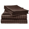 thumbnail image 1 of ELAINE KAREN 1800 Series - Soft Brushed Microfiber - Striped KING Bed Sheet Set, Mocha, 1 of 1