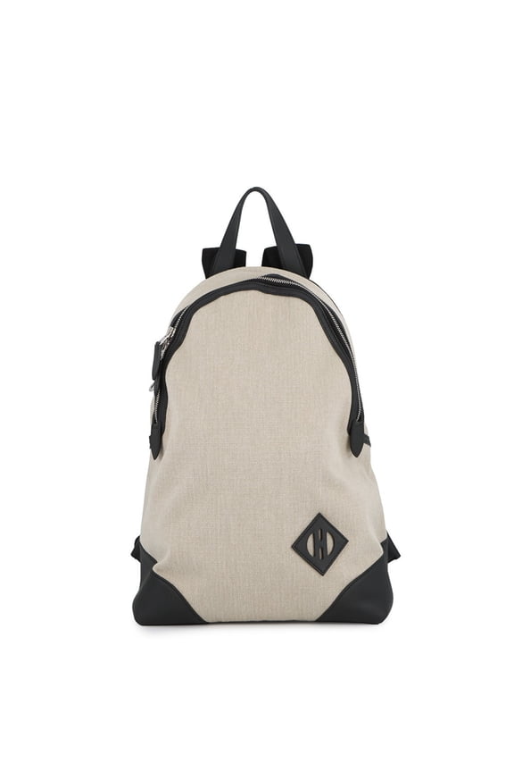 Pre-Owned Hermes Herms Sleek Backpack, Ecru/Black/Toile Bivouac/Swift, Men's, B... (Good)