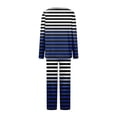 thumbnail image 5 of Zpanxa Womens Pajama Sets 2 Piece Casual Lounge Sets Solid Color Long Sleeve Top Pants Pajama Set Print Pj Sets Sleepwear Blue B L, 5 of 5