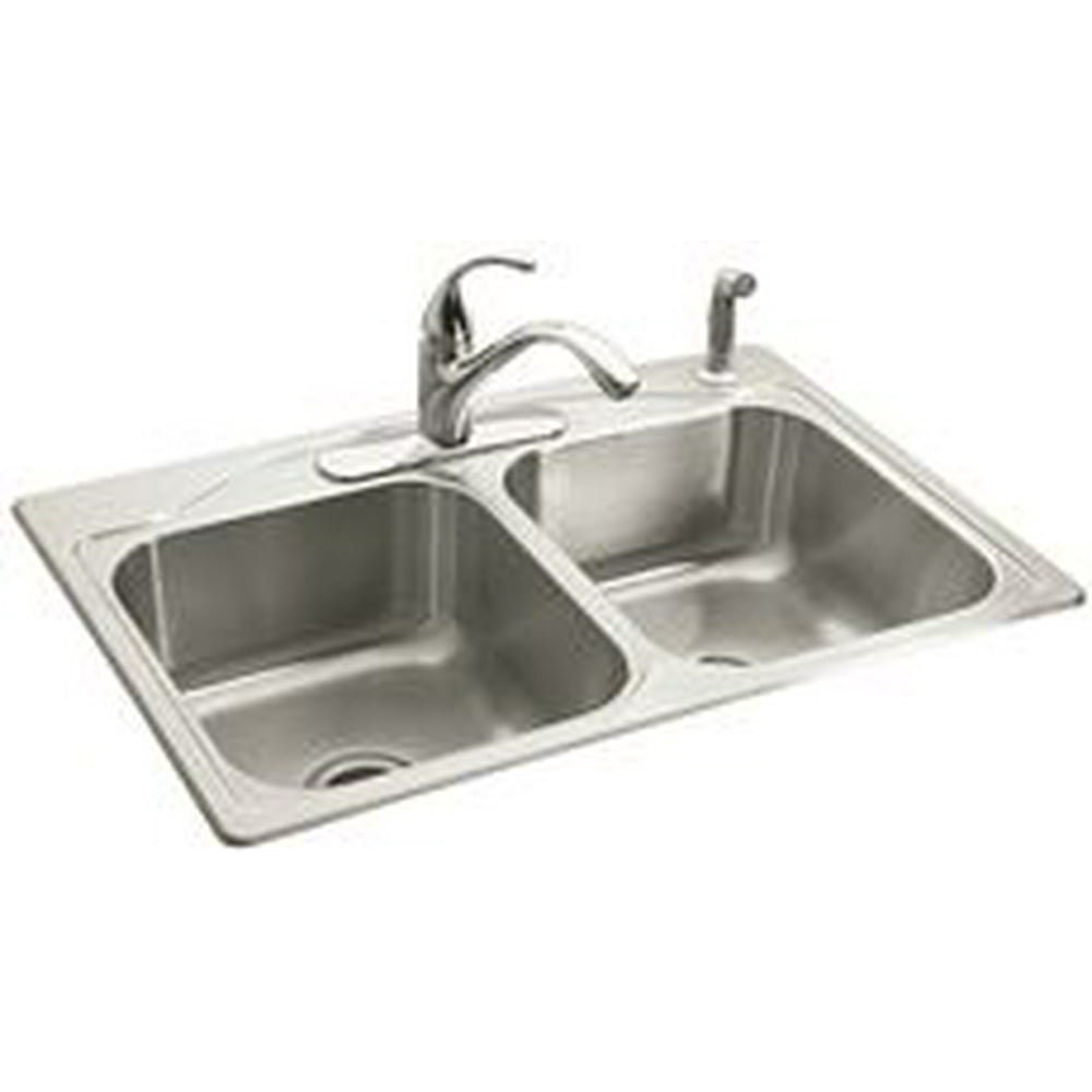 Kohler Cadence Top Mount Kitchen Sink With Four Faucet Holes, 33 In. X