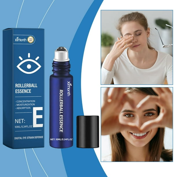 Crema de ojos con cafeína para las ojeras y la hinchazón | Reductor de líneas finas y arrugas | Ácido Hialurónico Vitamina E | Punta de masajeador roll-on | Solución reafirmante e iluminadora para