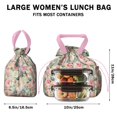 thumbnail image 5 of Pioneer Flower Floral Print Pattern Drawstring Lunch Bag Women - Drawstring Lunch Bag Insulated for Work Office - Stain-Resistant Large Lunchbags for Women with Multi-Pockets, 5 of 6