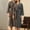 Grey, variant on Unisex Pocket Breathable Knee Length Bathrobe Splicing Soft SPA Robe Comfortable Polyester Fabric, One Size, Size M-3XL