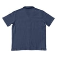 thumbnail image 5 of Mrmaere Men's Collared Button Down Shirt and Shorts Set Short Sleeve 2 Piece Open Front for Beach Travel Navy XL, 5 of 9