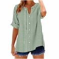 thumbnail image 2 of Zorckvet Blouses for Women Summer Tops Short Sleeve Cotton Linen Button Down Fashion Loose Fit Womens Shirts, 2 of 5