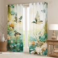 thumbnail image 2 of Manfei Pink Lotus Leaf Black Out Curtains,Mallard Duck Curtains Pack of 2 (42x63 Each),Country Farmhouse Lodge Bedroom Curtains For Teens,Ultra Soft Home Decor, 2 of 6