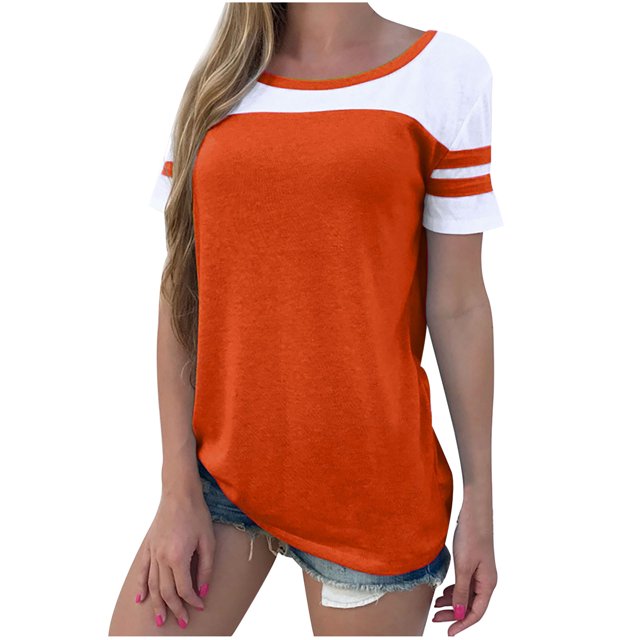 Birdeem T-Shirt Décontracté Mode Femme Col Rond Manches Courtes Poches Ample