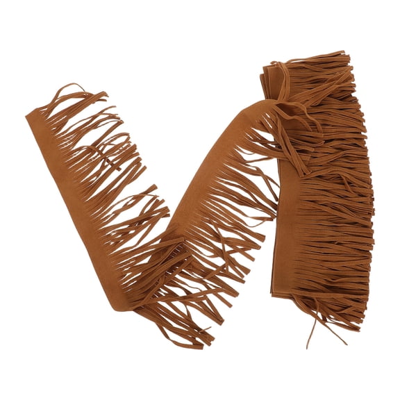 MOKKHNB Soft Brown PU Suede Fringe Trim Faux Tassel for Sewing Craft Decoration