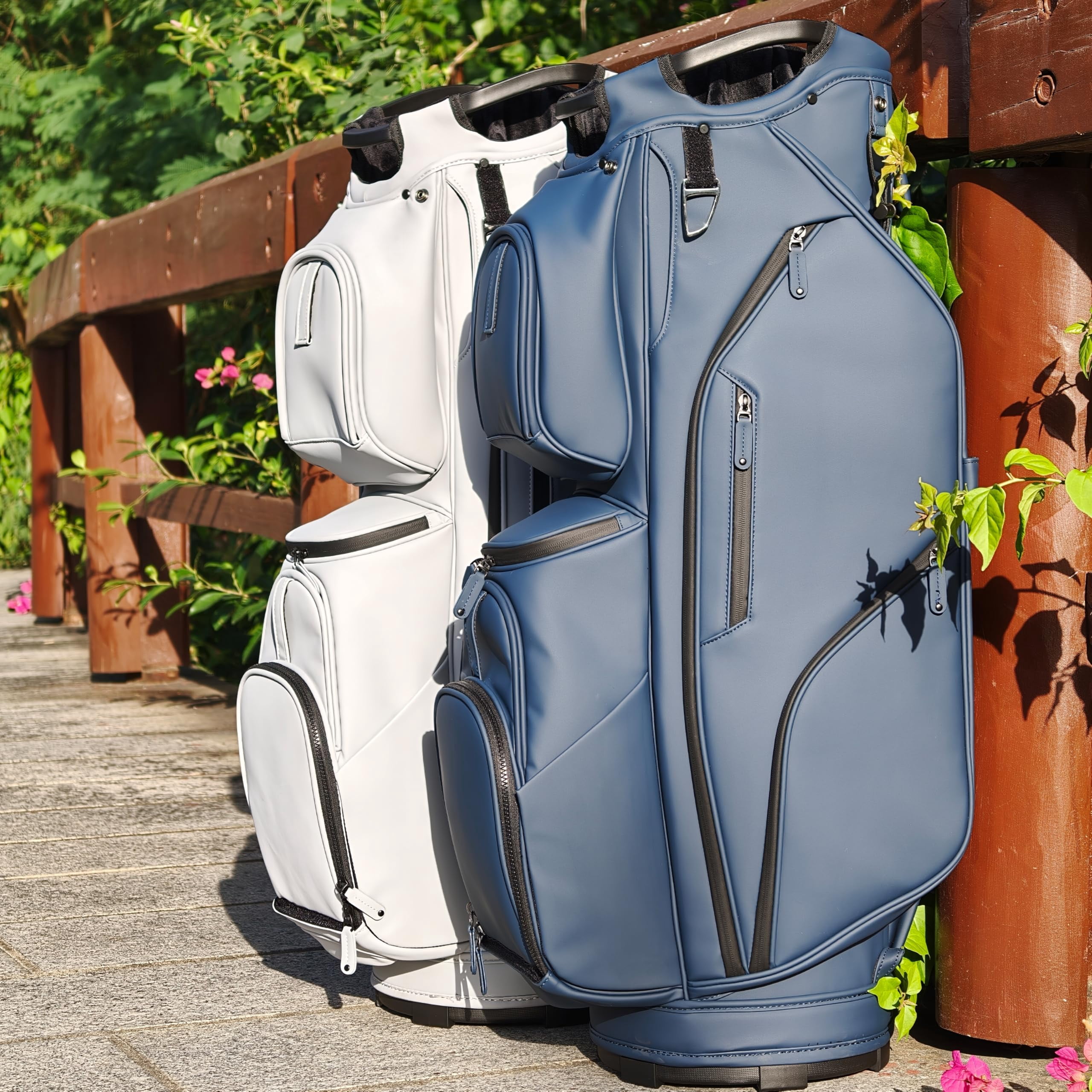 Aroli Golfish 14-Way Golf Cart Bag - Waterproof Synthetic Leather Golf Bag with Multiple Pockets, Durable Golf Club Bag for Men & Women, Available in Black, Blue, Gray
