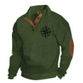 thumbnail image 1 of Ceisia Men's Regular-Fit Stand-Collar 4-Button Nautical Knit Sweatshirt With Compass Print Gift, 1 of 4