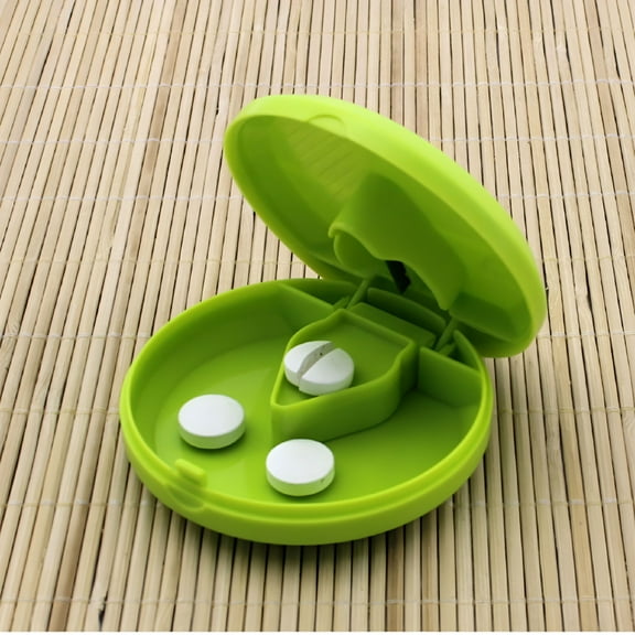 XIRQI 1/3 Pcs Round Pill Box Medical Cutting Splitter Box Tablet Crusher Portable