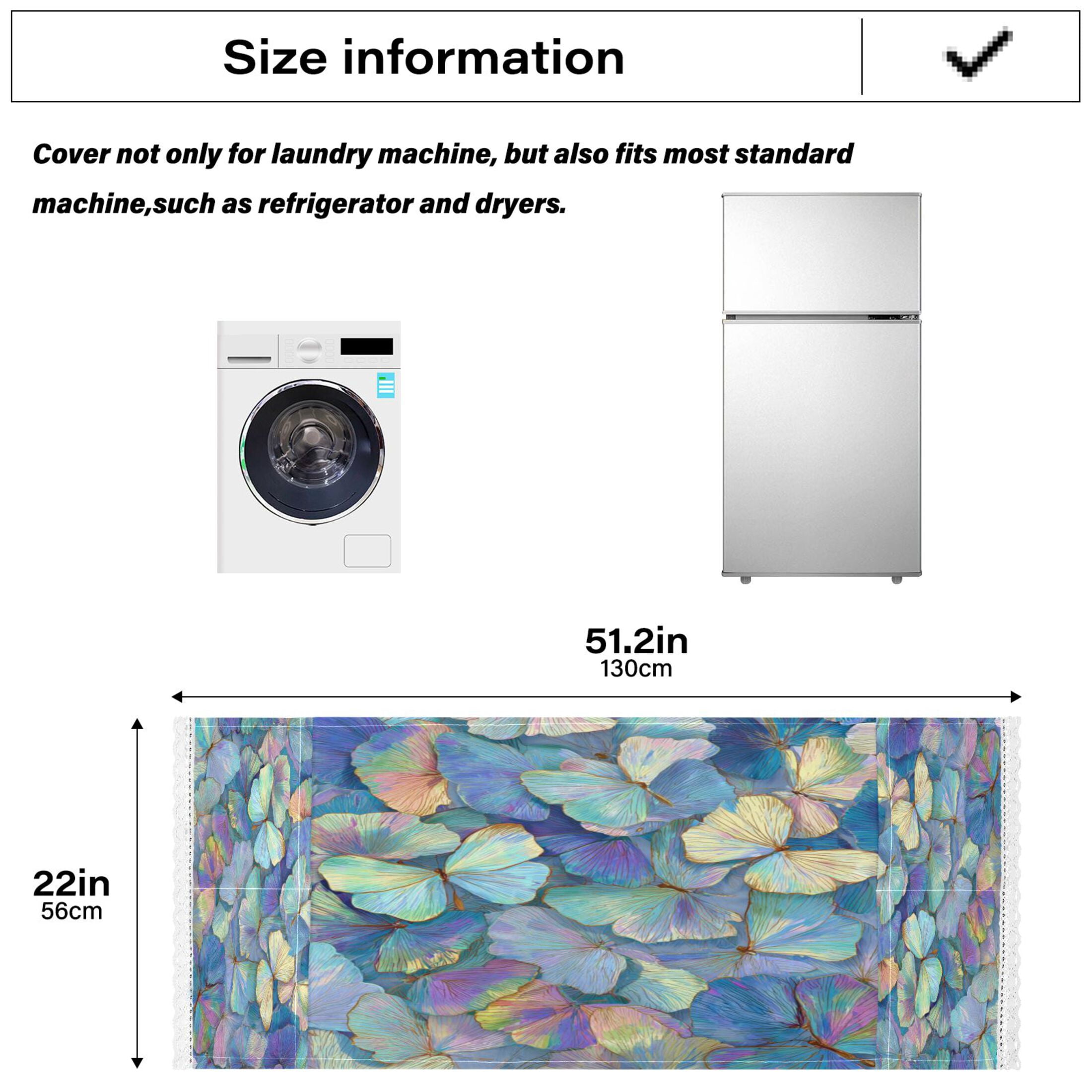 Wobogo Macaron Colored Butterfly Washing Machine Cover Dustproof Washer Dryer Cover Waterproof Laundry Room Decorative Protector