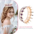 thumbnail image 3 of Tiara nupcial de estilo barroco con corona dorada y diamantes de imitación para niñas, mujeres y novias., 3 of 8