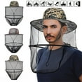 thumbnail image 1 of Mosquito Head Net Hat with Removable Mesh Netting, for Outdoor Fishing Gardening Hiking, Green Camouflage, 1 of 8