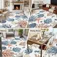 thumbnail image 5 of Blue Coral Coastal Area Rugs 8'x10', Washable Small Throw Rugs for Living Room Patio, Summer Beach Starfish Nautical Indoor Outdoor Rug Non-Slip Low Pile Carpet Runner Reversible Floor Mats, 5 of 8