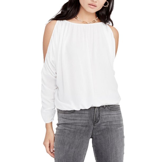 Rachel Rachel - RACHEL ROY Womens White Cold Shoulder Long Sleeve Jewel
