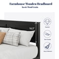 thumbnail image 6 of King Size Farmhouse Wooden Bed Frame with Headboard, Rustic Platform Bed with Silent Wood Slat System, No Box Spring Needed, Rustic Black, 6 of 6