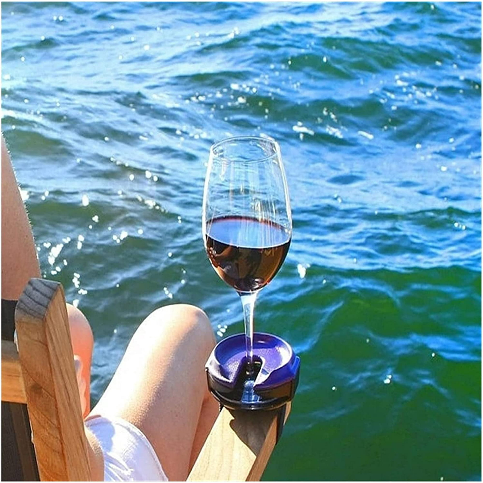 Wine Rack Outdoor Wine Glass Holder Accessories Champagne Picnic for Boat Bathtubs Chair Armrest Multi Purpose Portable Wine Glass Holder Color Black Walmart