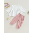 thumbnail image 5 of GXFC Toddler Girl Fall Outfits Set Clothes 6M 1T 2T 3T 4T Kids Girl Long Sleeve Button Down Shirt Tops and Elastic Waist Pants 2Pcs Casual Autumn Clothing for Children Girl, 5 of 9