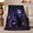 Cat and Crystal Ball, variant on Black Cat in Moonlit Forest Graveyard, Gothic Woodland Style for Cat Lovers, Mushroom Night Scene and Halloween Gift, Soft Flannel Blanket for Den and Bedroom, Home Decor