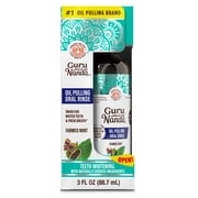 (4 pack) GuruNanda Farmed Mint Oil Pulling with Essential Oils & Vitamins D, E, K2 - Travel Size - 3 Fl oz