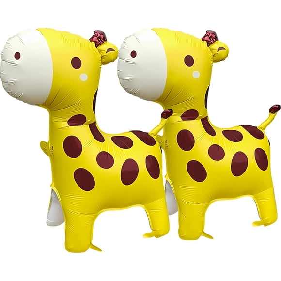 Lámina de aluminio con forma de jirafa con forma de globo DOINIDAMI, 2 unidades (amarillo)